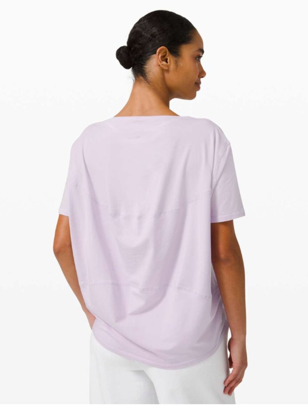 Lululemon Back In Action Short Sleeve Lavender Dew Relaxed Fit Oversized Medium - Picture 3 of 9